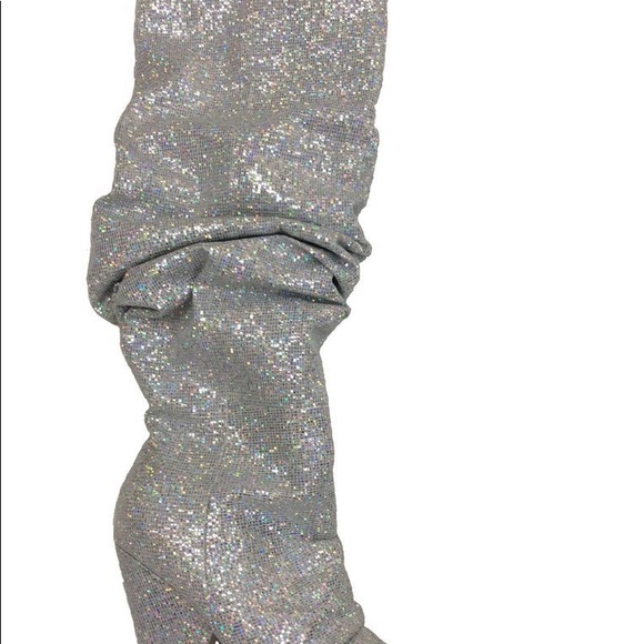Women’s Sparkle Knee Boot with Cone Heel - Picture 3 of 3